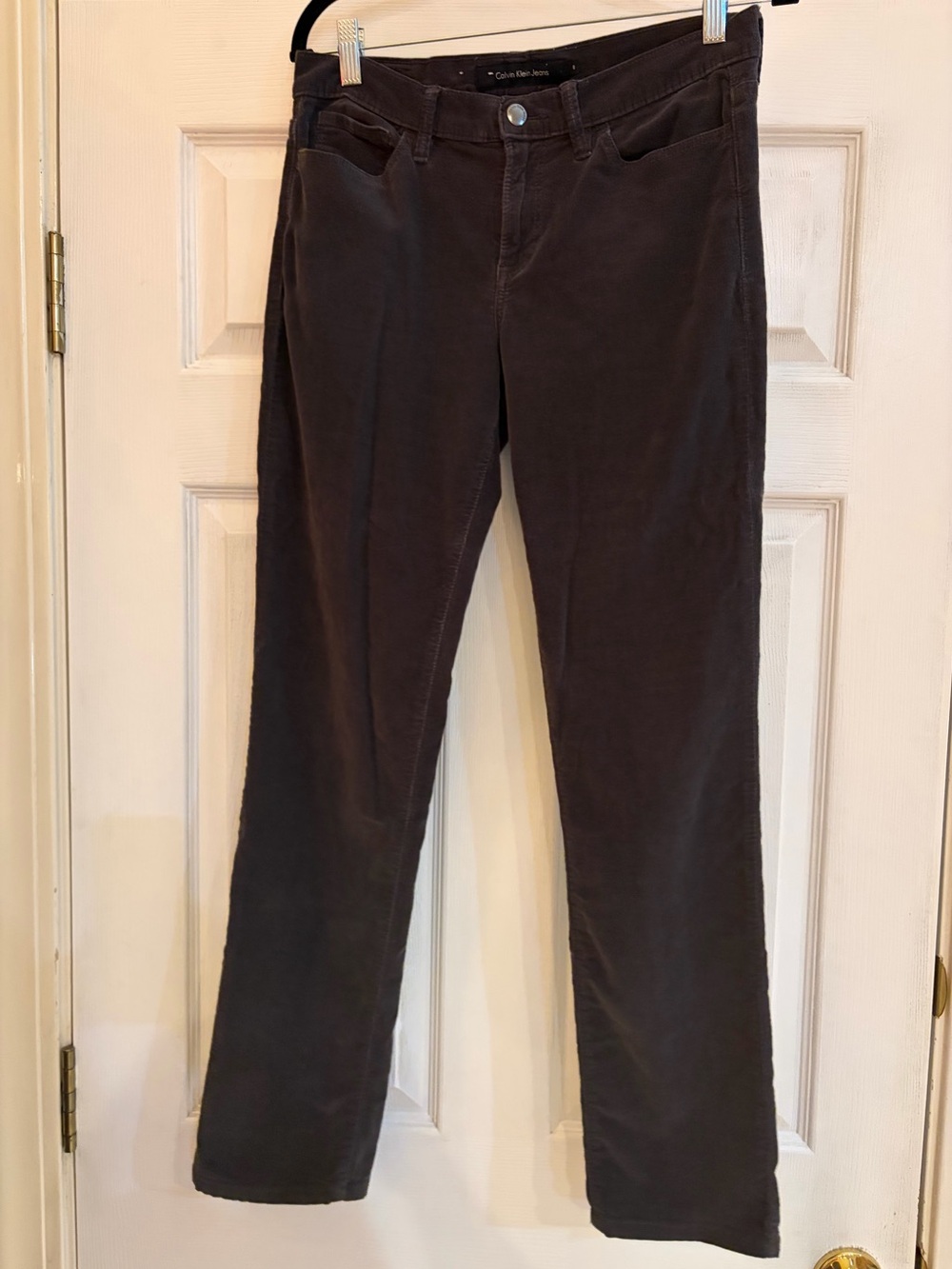 Calvin Klein Women’s Tall Straight-Leg Dark Grey Corduroy Jeana